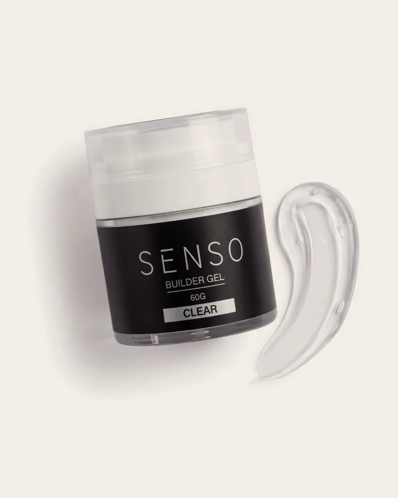 ג'ל בניה היברידי שקוף 60 גר' עם לחצן SENSO CLEAR